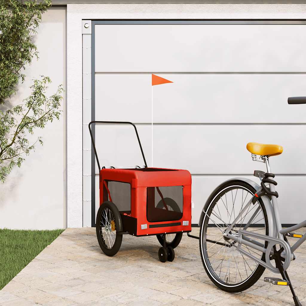 Bicycle Trailer for Dogs Orange and Black Oxford Fabric & Iron