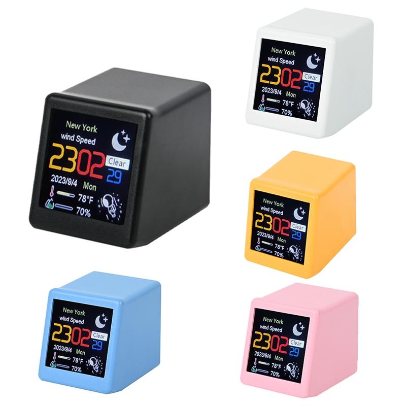 Smart WIFI Weather Station Clock DIY Cute GIF Animations Desktop Decoration Electronic Album Function MINI Clock A Easy Install
