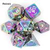 7 Pcs Colorful Dragon Metal Dice Solid Metal Polyhedral Dice Set Suitable for Role-Playing RPG  Board Game Card Game