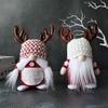Christmas Faceless Doll Ornament Antlers Old Man Doll White Bearded Dwarf Standing Doll Window Decoration