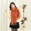 Cashmere Scarf for Girls High End Solid Color Scarf Thickened Imitation Cashmere Scarf Versatile Korean Style Wool Scarf