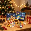 Plastic Christmas Countdown Ornament 24 Days Nativity Advent Calendar for Kids, Kids with Mini Figurines, Interactive Holiday Activities Children