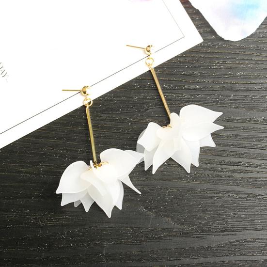 Женские цветочные лепестки, кулон с длинной кисточкой, стразы, серьги-гвоздики, ювелирные изделия, подарок