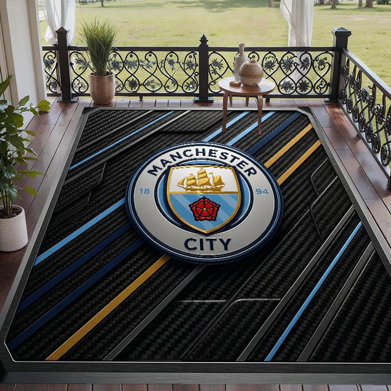 Soft Floor Carpet Manchester City Pattern Area Rug Decorative Mat For Home Room Decoration