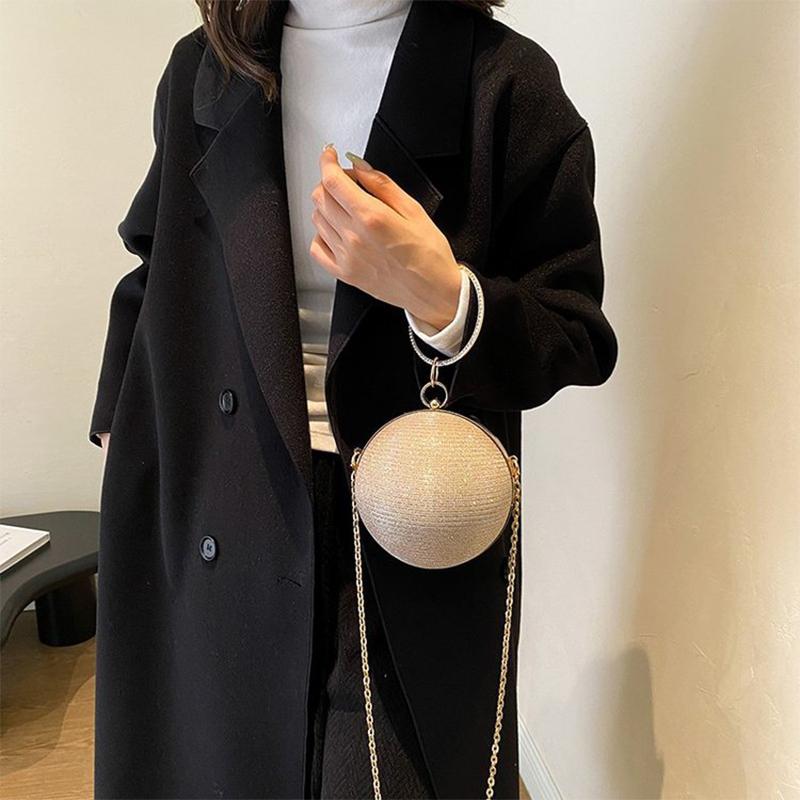 Круглое кольцо портативные вечерние сумки металлические круглые шарообразные сумки для помады элегантный роскошный клатч кошелек свадебные кошельки