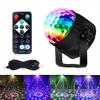 Автомобильный USB LED Сценический Свет - Красочный Звукоактивируемый Вращающийся Магический Шар