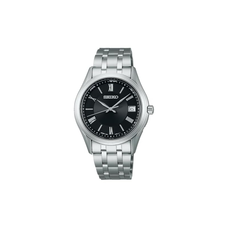 [Часы Seiko] SEIKO SELECTION SBTM361 Мужские наручные часы японского производства, с солнечной батареей, радиоуправляемые, с календарем даты, черный циферблат, сапфировое стекло