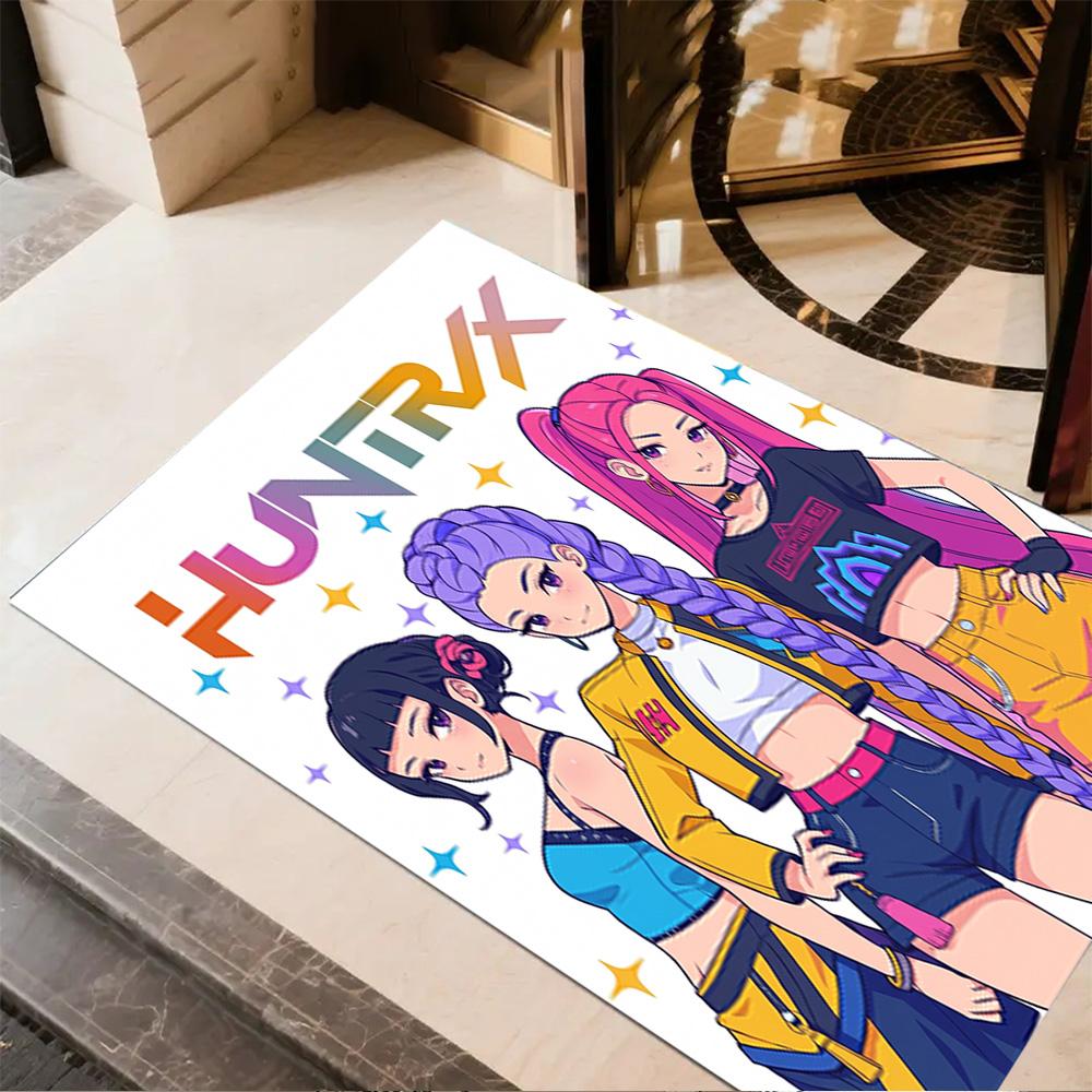 Huntrix: Kpop Demon Hunters Floor Rug Office Rug Design for Foyer Decorate room Bedrooms Balcony Antislip Carpet Anime Office Decor