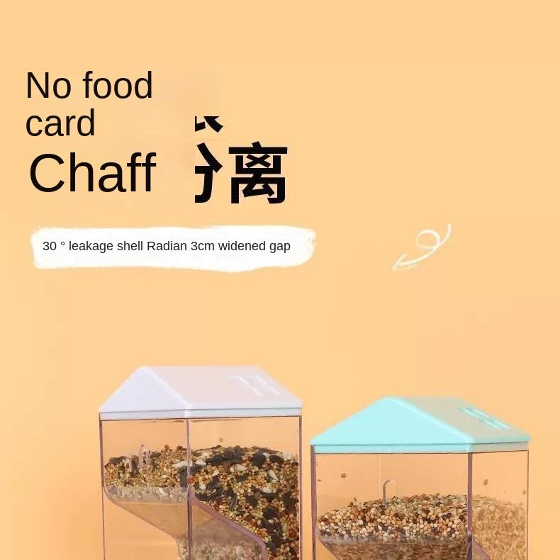 Roof Bird Feeder Automatic Parrot Feeder with Husk Separation No-Mess Hanging Bird Food Box for Outdoor