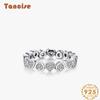 Tancise Classic 925 Sterling Silver Zircon Ring Ladies Jewelry Wedding Promise Party Gift