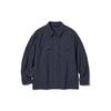 Uniqlo Однотонная куртка с лацканами, однобортная, свободная, с длинным рукавом, унисекс, темно-синяя 455093