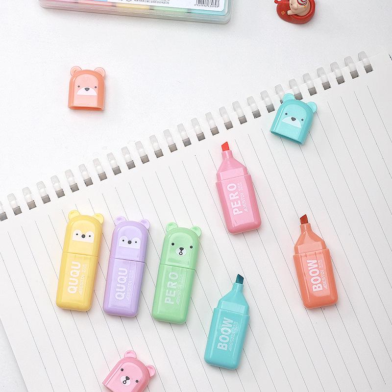 Punctuation Mini Highlighter Set: Eye-Protecting, Fluorescent Macaron Pens for Students