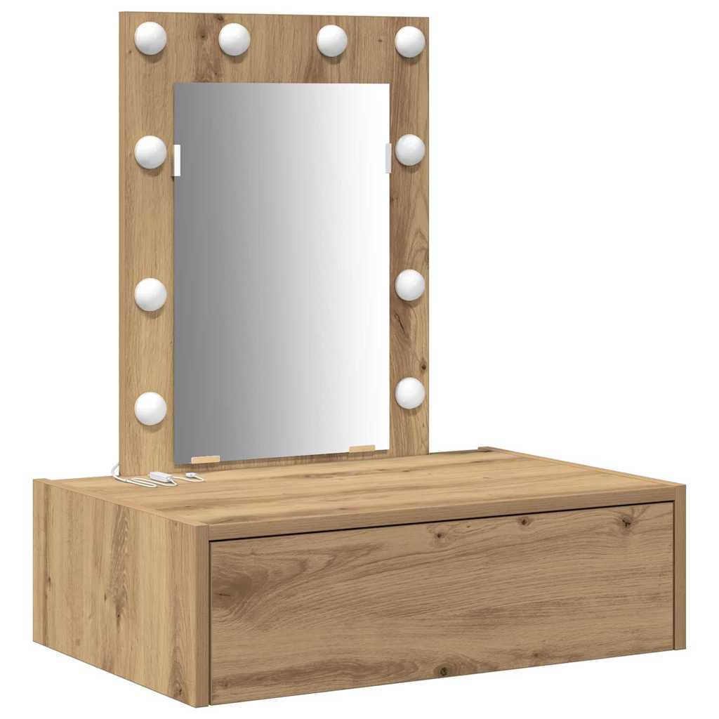 Makeup Table with Drawers Brown 60 x 40 x 70 cm Engineered Wood