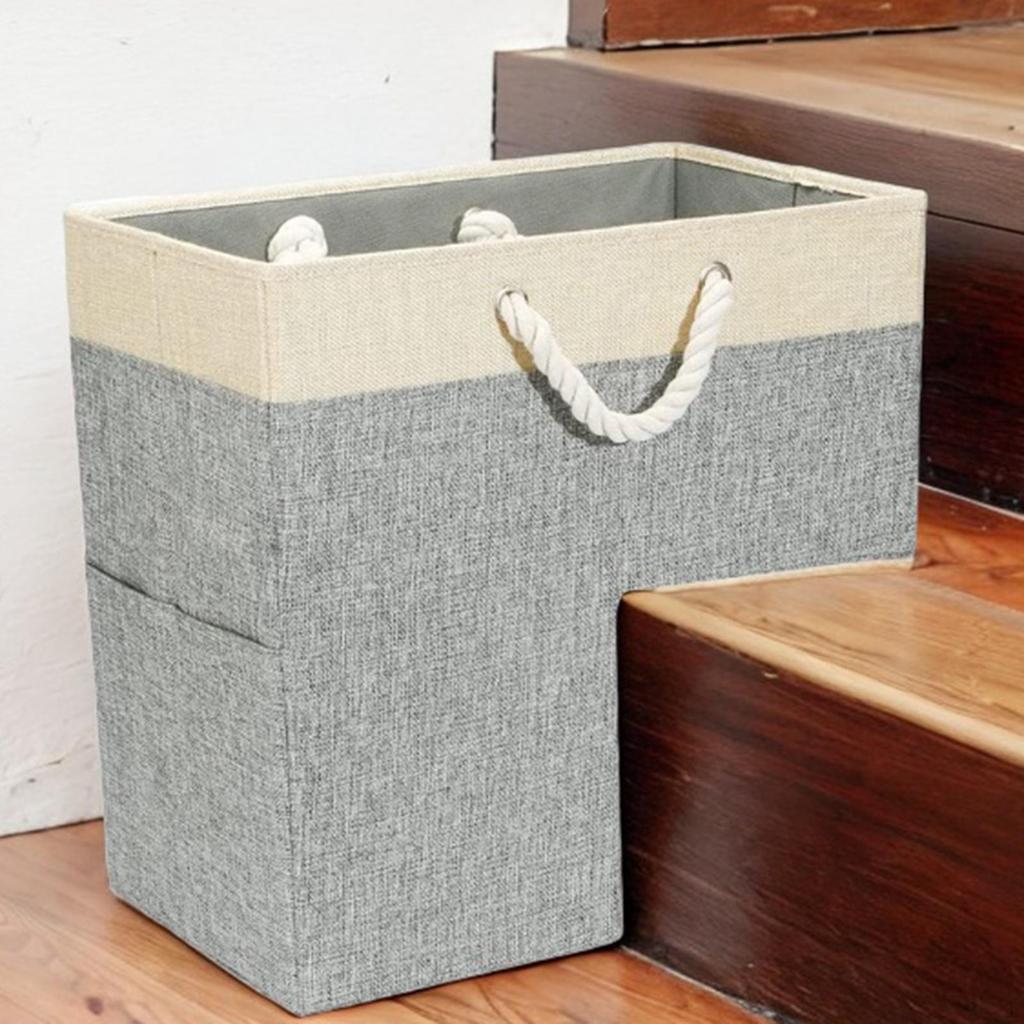 Basket for Stairs with Handles, Storage Solution Steps, Organizer Staircase