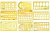 Traceease Multi-Pattern Geometry Template Drafting Tools With Ruler Geometric Rulers Stationary Tool Kit For Office And School Lot of 10