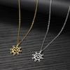 Stainless Steel Necklaces Spiral Sun Hollow Pendant Chain Choker Charm Fashion Necklace For Women Jewelry Party Wedding Gifts