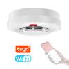 Tuya Wifi Детектор дыма Пожарная защита Звуковая сигнализация Датчик Мобильное приложение Удаленное push-уведомление с функцией отмены тревоги