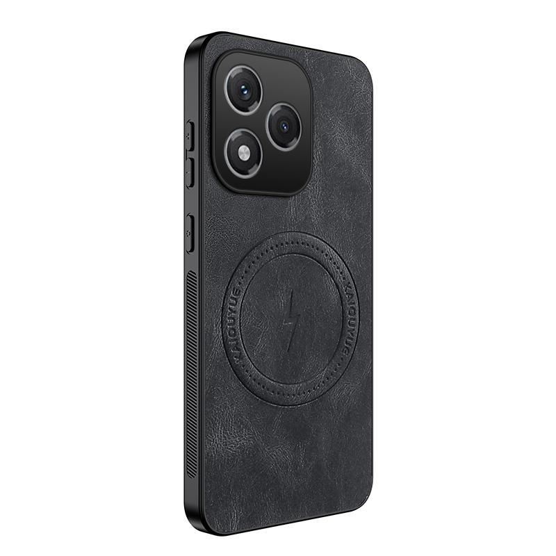 For Honor 400 Lite 5G Magnetic Case WANLONFENG SD1 Series Nappa Texture PC TPU Phone Cover