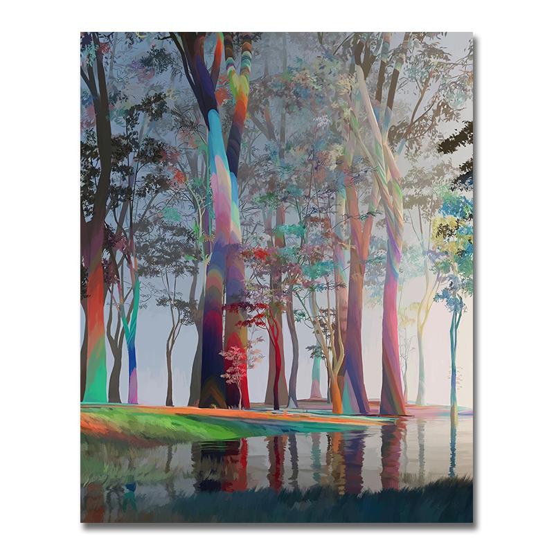 Современная абстрактная картина маслом «Древо жизни», печать на холсте, постеры, красочное дерево, настенная картина для декора гостиной