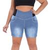 Women's Size Shorts Bermuda Jean Shorts Plus with Pockets Butt Lifting