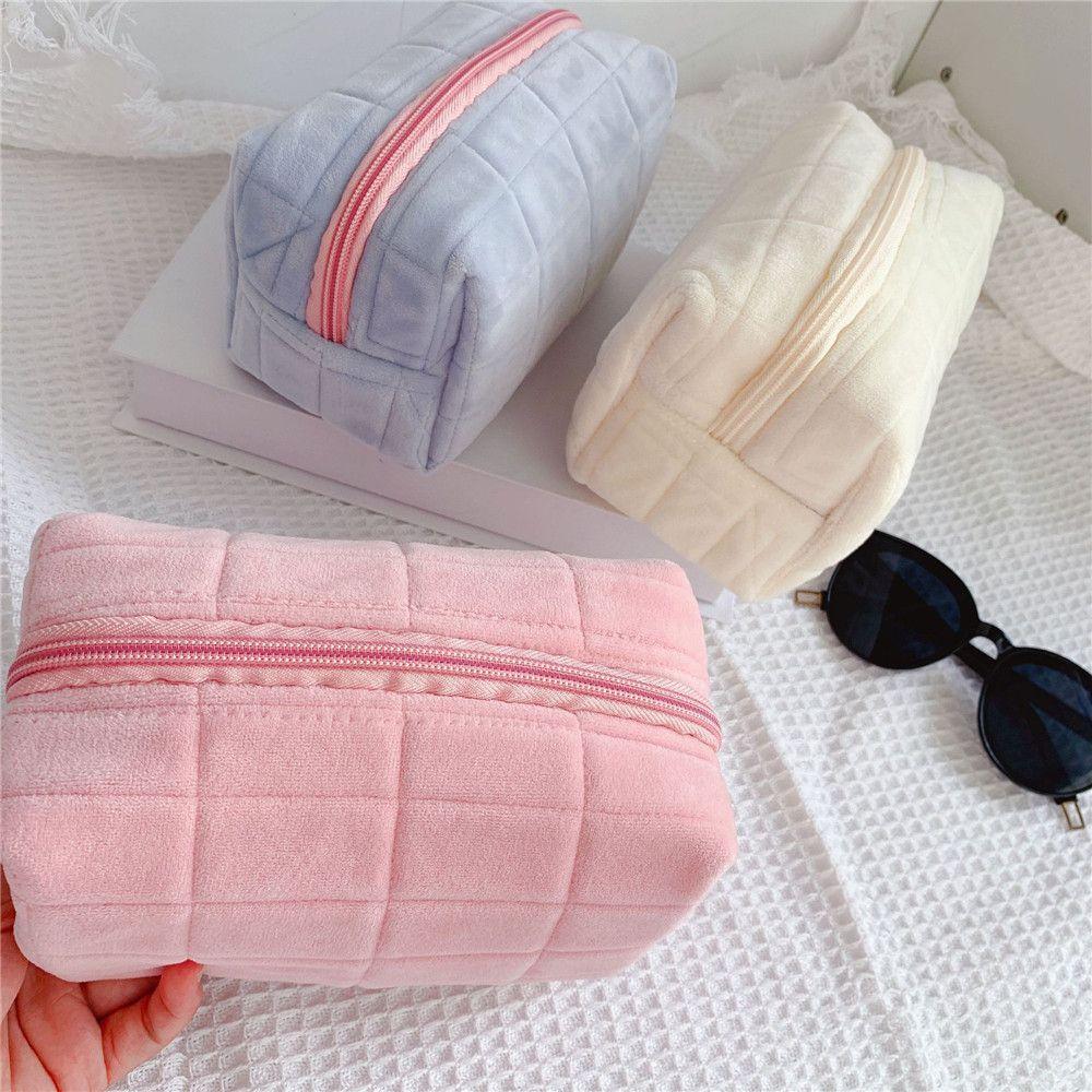 Cosmetic Bag Korean Cute Pen Bag Large-Capacity Multifunctional Plush Pencil Case Makeup Bag