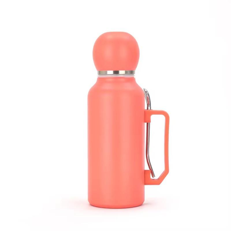 Stainless Steel Vacuum Insulated Travel Mug With Straw Spoon 1300ml Leakproof Outdoor Sports Bottle Car Office Hiking