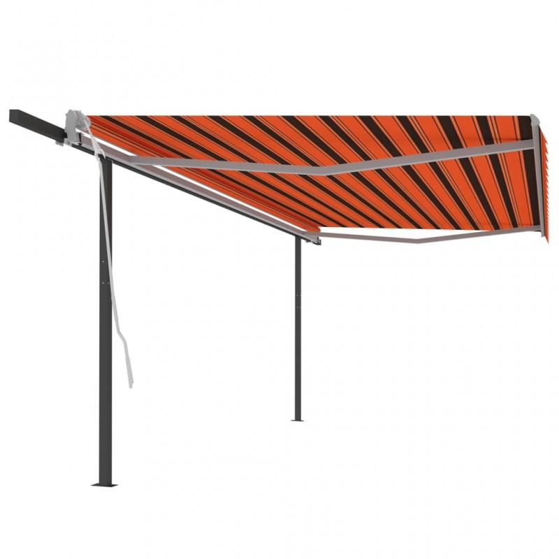 День и Ночь - День и Ночь Тент ручной выдвижной с оранжевыми и коричневыми опорами 5х3 м