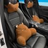 Plush Cartoon Bear Car Interior Ornaments Lumbar Support Car Waist Neckpillow Headrest Pillow