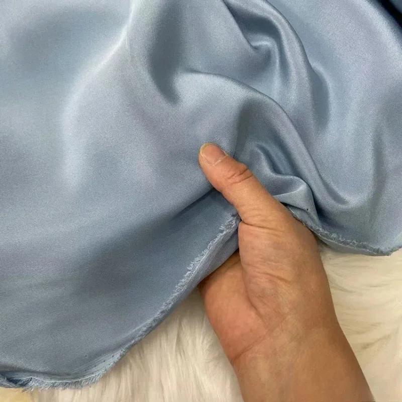 Однотонная 100% шелковая ткань Крэп де Шин 30 момми, тяжелый шелковый крэп, ткань для одежды, платьев, брюк