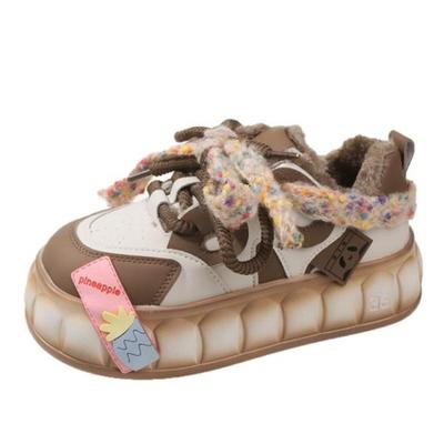 Модные толстые кроссовки в стиле бисквитного торта, новые трендовые цветные кроссовки, студенческие, корейские, универсальные, на плоской подошве, женские, эстетичные, кавайные кроссовки