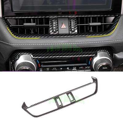 Для Toy ota RAV4 Серебристый стиль из углеродного волокна, внутренняя отделка средней центральной консоли, кондиционер, вентиляционное отверстие, накладка