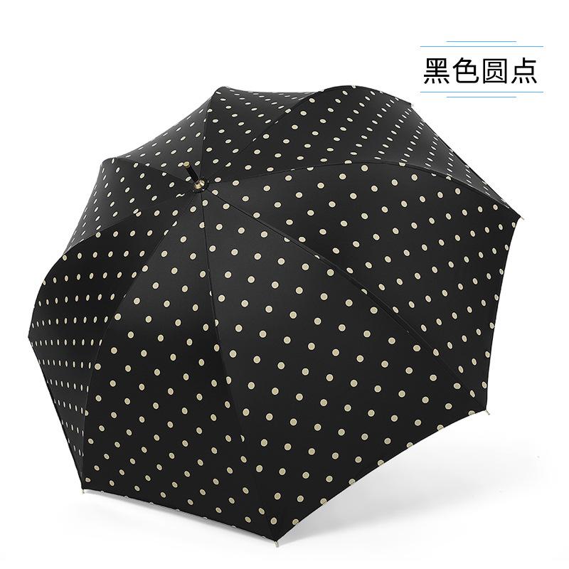 Small Fresh 8 Bone Vinyl Straight Rod Umbrella Long Handle Umbrella Simple Retro Men's and Women's Advertising