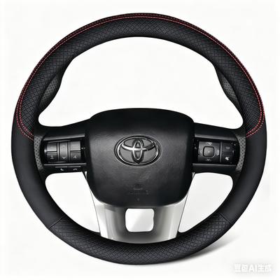 Чехол на руль автомобиля из искусственной кожи для Fortuner Hilux 2015-2021 Обертка на руль Автомобильный интерьер