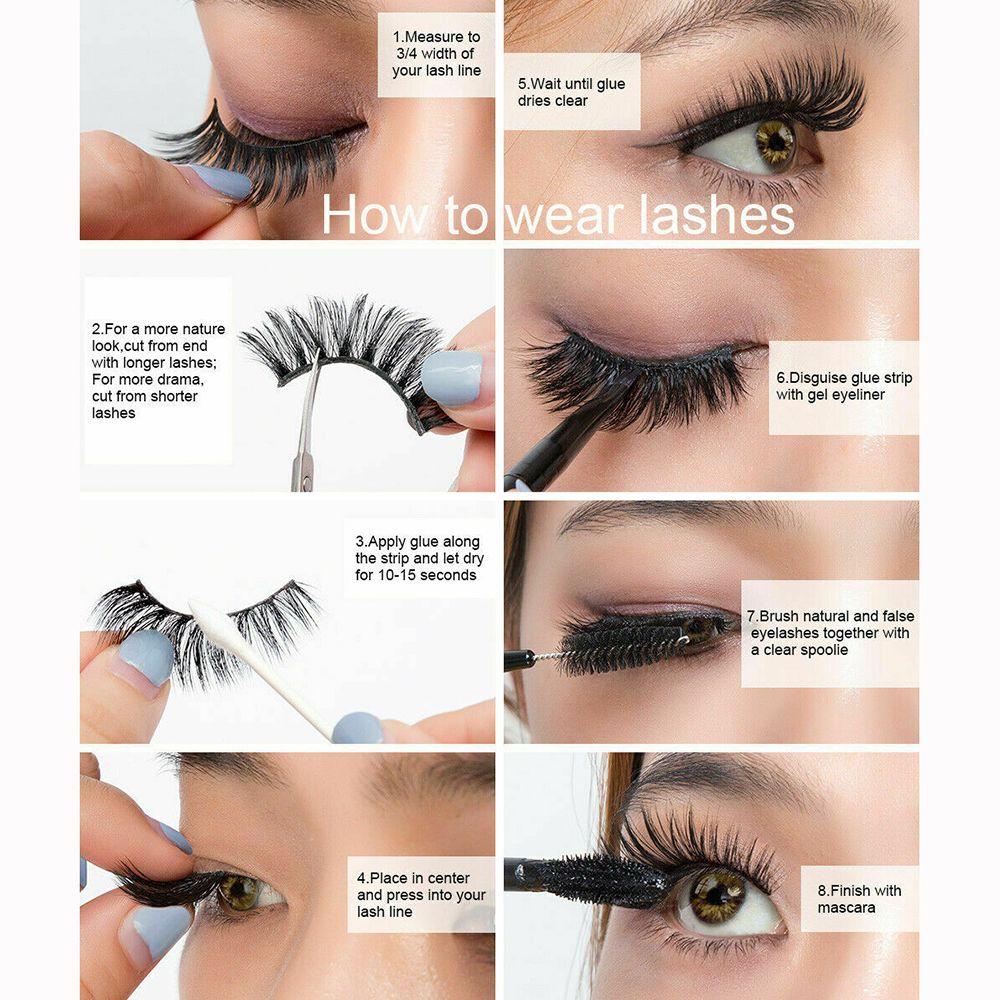 Handmade Natural Wispy Flared Eye Lash Extension False Eyelashes Crisscross 3D Faux Mink Hair