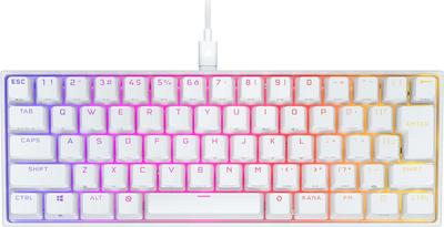 Механическая игровая клавиатура CORSAIR K65 RGB MINI с переключателем Cherry MX, белая, японская раскладка 60%, USB-A CH-9194114-JP
