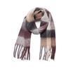 Autumn and Winter New Thickened Shawl Imitation Mohair Coarse Whiskers Colorful Plaid Scarf