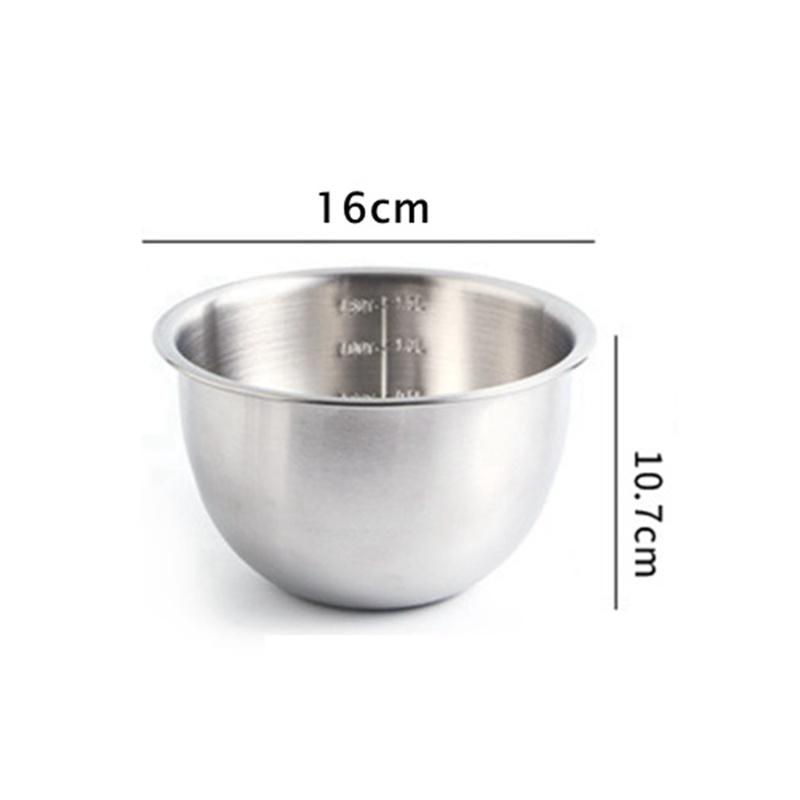 Салатница из нержавеющей стали 304, набор кухонных мисок для хранения, набор мисок для взбивания яиц, набор мисок для смешивания, миска для приготовления пищи, аксессуар для выпечки со шкалой