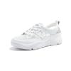 Summer Shoes Women Fashion Sneakers Genuine Leather White Shoes Flat Thick Sole Brand Breathable Mesh