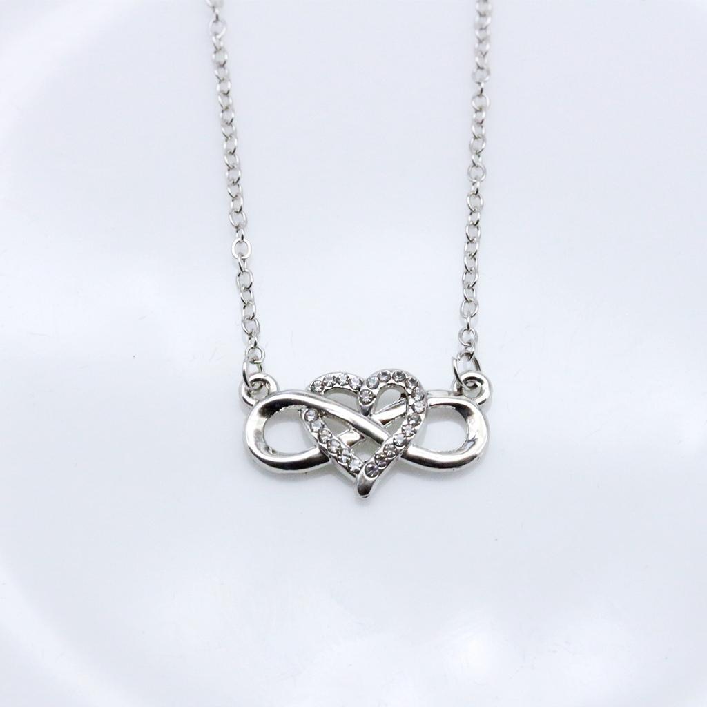 Ожерелье с подвеской в виде сердца и бесконечности, инкрустированное стразами для женщин, ювелирные изделия в форме сердца, подарки на годовщину дня рождения для всех женщин и девочек