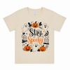 100 Cotton Stay Spooky Halloween Ghost Pumpkin Tombstone Graphic Wounisex Tshirt Crew Neck Short Sleeve Fall Party Daily Top