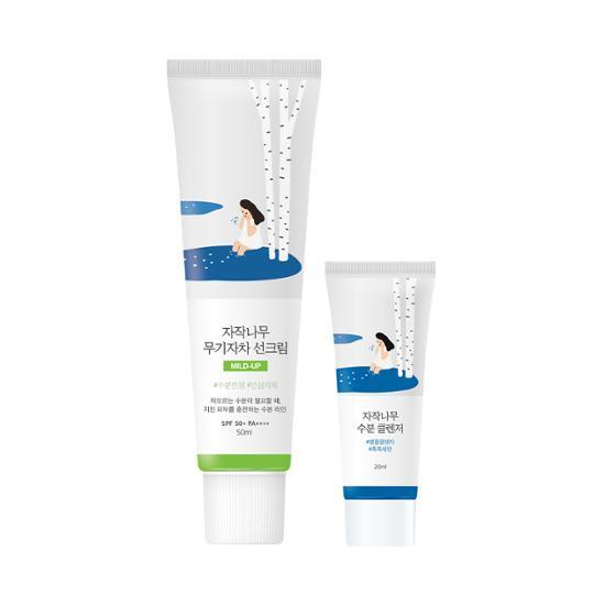 ROUND LAB Солнцезащитный крем Birch Inorganic 50ml Special (+ 20 мл очищающего средства в комплекте)