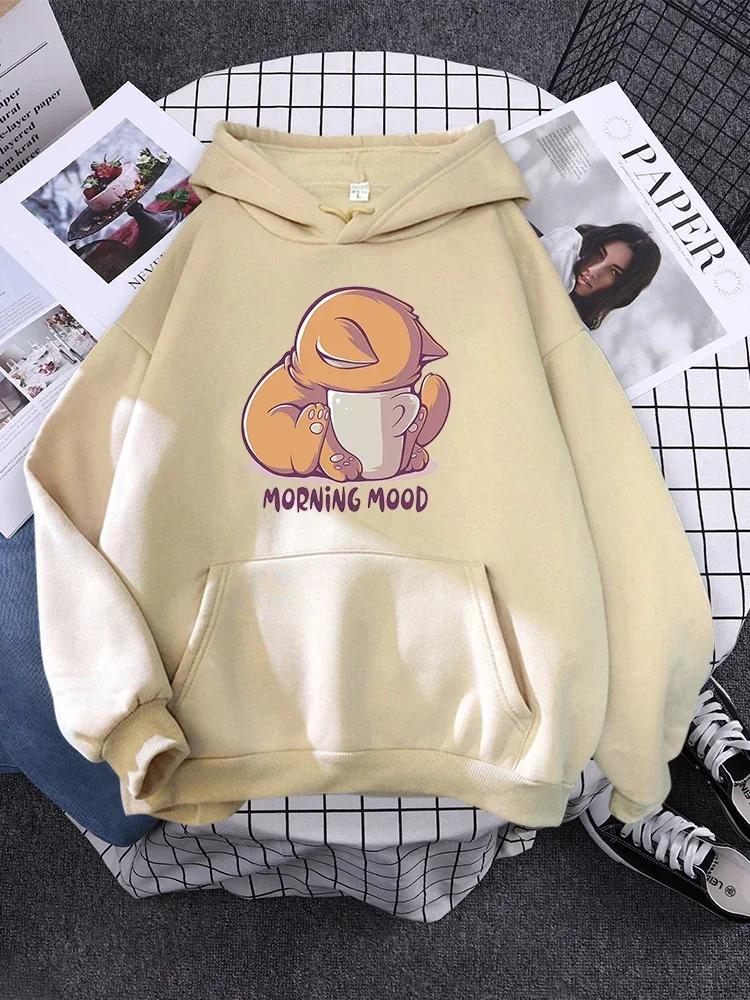 Пуловер для женщины Мода Корейский Худи с круглым вырезом Женский Принт Спящей Панды Новый Женский Свитшот Теплый