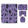 Halloween Shower Curtain Floor Mat Combination Four-Piece Set Bathroom Toilet Carpet Shower Room Mat Foot Mat