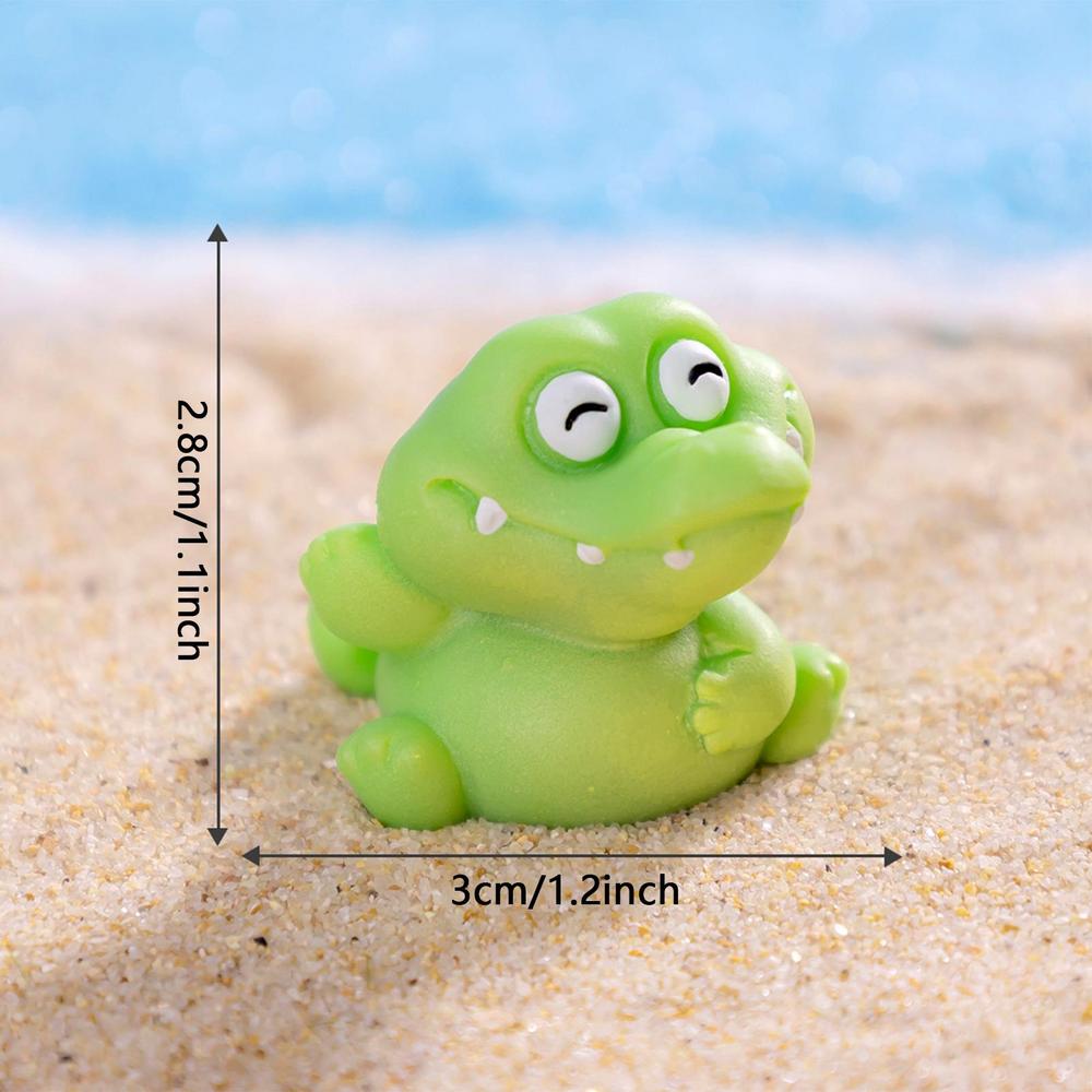 1pc Auto Dashboard Crocodile Figurines Desk Small Animals Figure Decoration Vivid Cartoon Ornaments Car Interior Accessories