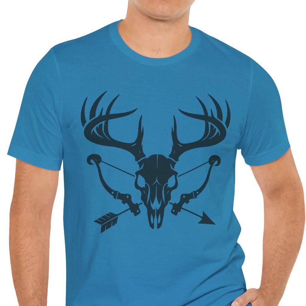 Deer Skull with Antlers and Crossed Arrows T-shirt | Hunting Outdoors, 7 colors