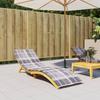 Sun Lounger Cushion Gray Checkered Pattern 200 x 60 x 3 cm Oxford Fabric