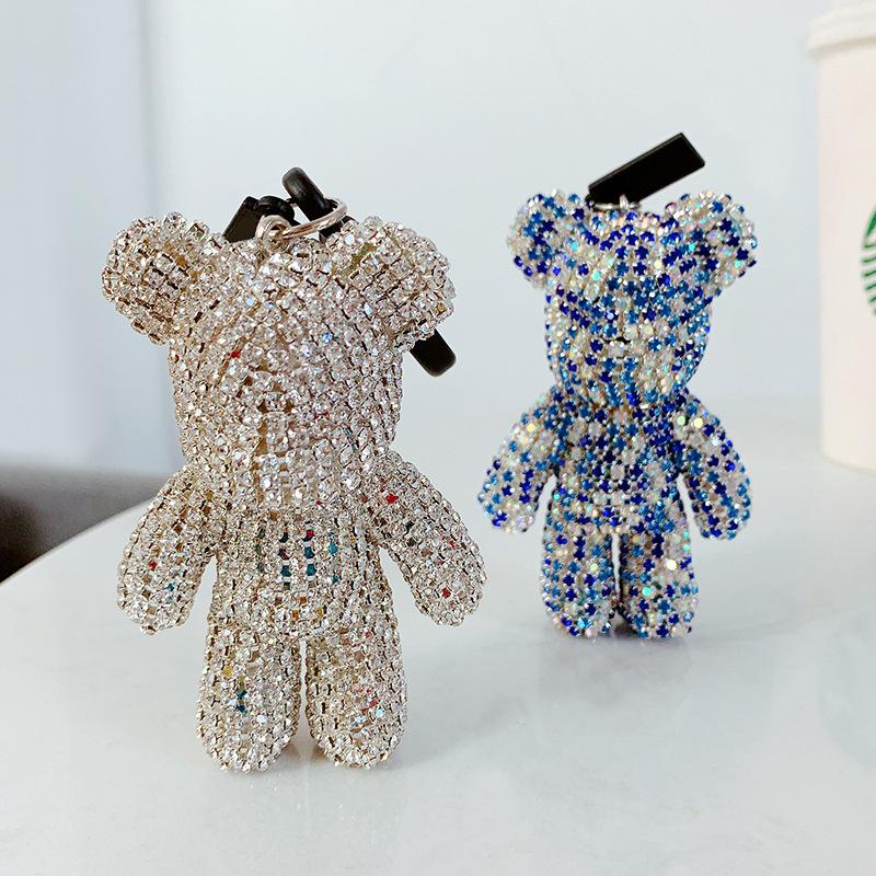 Симпатичные Роскошные Кристаллы Роскошный Мрачный Медведь Брелок Автомобильный Брелок Брелок Подвеска Женская Автомобильная Сумка Очаровательный Подвеска Подарки