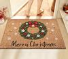 Christmas Gnome Truck Cork Doormat Custom Name Red Gnomes Vintage Car Non Slip Front Door Mat, Merry Christmas Holiday Decor Rug