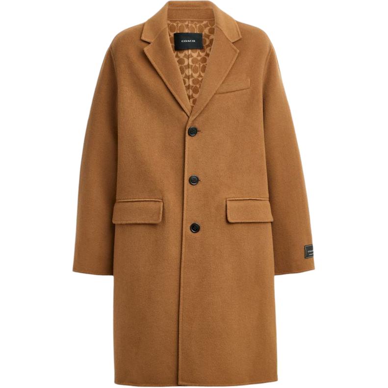 COACH Coats Unisex Camel Lapel Moderate CV898-CAM