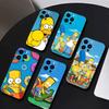 Мультяшный чехол для телефона The D-Simpsons для iPhone 17 16 15 14 13 12 Max Plus Силиконовый Черный Чехол
